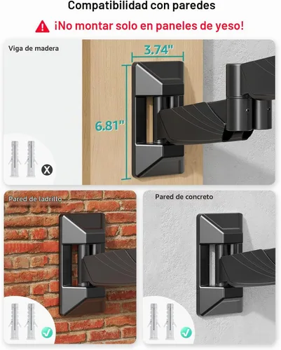Vista 5 de MOUNT PRO Soporte de pared para monitor para pantallas de 13 a 32 pulgadas Negro Max 32