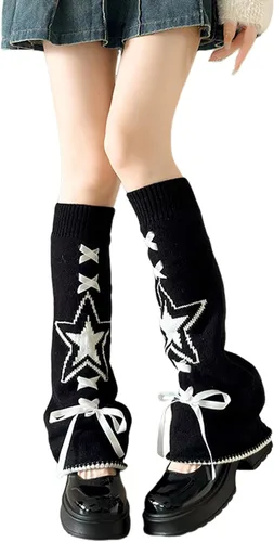 Vista 37 de Sexybody Calentadores de piernas para mujer, Y2K Kawaii con estampado de araña, gótico, Harajuku, Lolita, elegantes y bonitos, calcetines japoneses