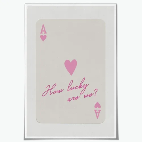 Vista 20 de Arte de pared moderno Ace of Hearts How Lucky Are We Poster Retro Funky Estético Lienzo Impresiones Verde Salvia Carteles Póster Femenino Coqueta