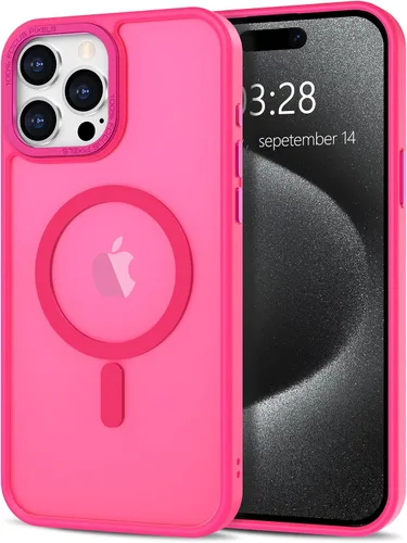 Vista 122 de Anuck - Funda magnética para iPhone 11 compatible con MagSafe, carcasa trasera mate translúcida dura, borde de TPU, delgada, resistente a impactos
