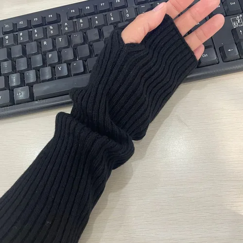 Vista 7 de VTTDB Fundas de brazo lindas mujeres kawaii japonés harajuku Y2k calentador de brazos para niñas guantes góticos sin dedos manga de brazo de punto
