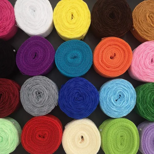 Vista 5 de 20 rollos de cinta de encaje de tela con patrón floral de color mixto de 200 yardas