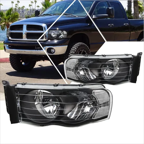 Vista 9 de PM PERFORMOTOR Conjunto de faros Compatible con Dodge Ram 1500 2002 2003 2004 2005/Dodge Ram 2500 3500 2003 2004 2005 2 piezas de lámparas