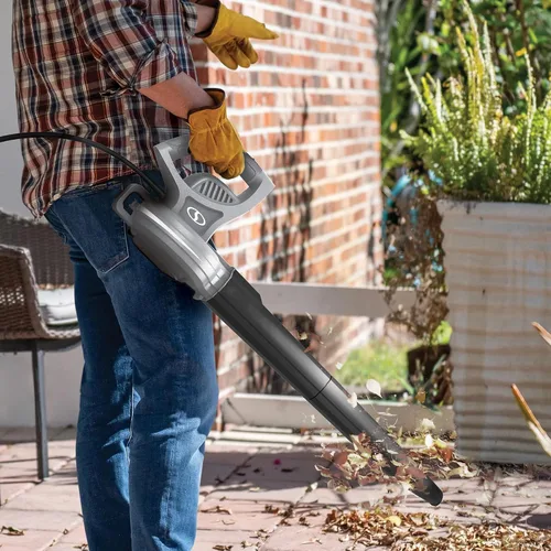 Vista 7 de Sun Joe SBJ597E-GRY 155 MPH 6 Amp, soplador eléctrico multipropósito, gris