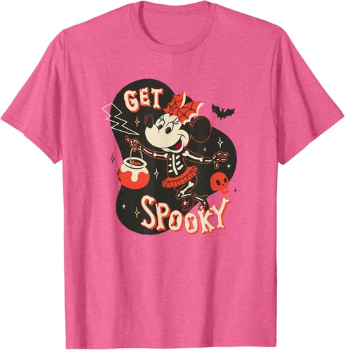 Vista 39 de Disney Disfraz de esqueleto de Minnie Mouse para Halloween, camiseta espeluznante Negro