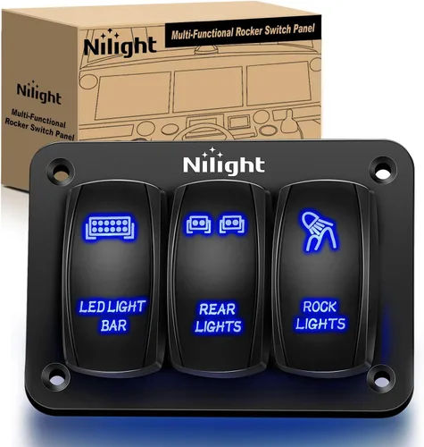 Vista 12 de Nilight 90104B - Barra de luz LED trasera láser de aluminio de 2 velocidades con interruptor basculante a palanca precableado de encendido y apagado