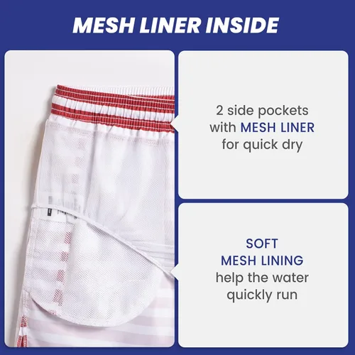 Vista 3 de Maamgic Traje de baño de secado rápido, para hombre, bermudas para nadar, pantalones cortos de 7 con forro de malla
