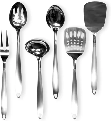 Vista 10 de Chef Craft - Juego de utensilios de cocina de acero inoxidable de 8 piezas con soporte para utensilios