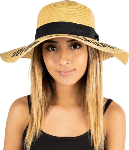 Vista 8 de Funky Junque Sombrero de sol para mujer con refranes bordados