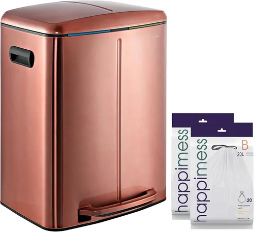 Vista 17 de happimess HPM1005B Marco Rectangular Cesta de Basura de 10.6 Galones con Dos Cubos y Tapa de Cierre Suave, Resistente a Huellas Dactilares, Moderna