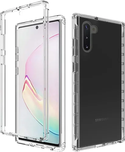 Vista 6 de Funda para Galaxy Note 10, SM-N970U con protector de pantalla de vidrio templado, suave 360 cuerpo completo a prueba de golpes híbrido parachoques