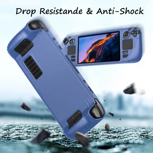 Vista 3 de Fintie Silicone Case for Steam Deck - Soft Anti-Slip Shockproof Protective Cover, Drop Protection Case for Steam Deck (Navy)