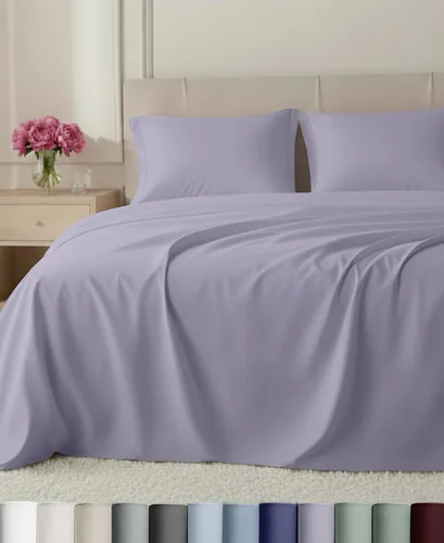 Vista 10 de California Design Den Juego de sábanas de lujo tamaño Queen, 800 hilos, 100% satén de algodón para cama tamaño Queen, juego de ropa de cama con Beige