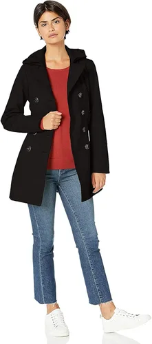 Vista 3 de Sebby Collection - Gabardina resistente con revestimiento suave, impermeable, para mujer con capucha desmontable.