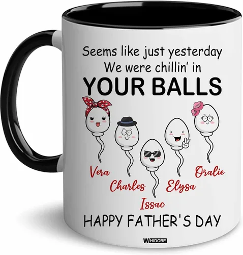 Vista 11 de WHIDOBE Taza personalizada para papá (1 niño) taza personalizada de 11 oz 15 onzas para papá de niños, regalo divertido para el día del padre