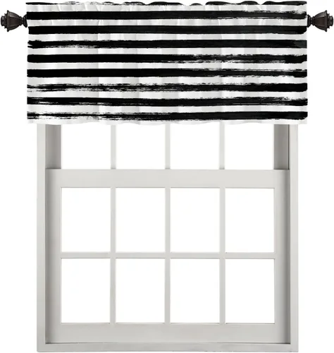 Vista 148 de Cortinas opacas de poliéster multicapa para cafetería, con diseño de diamantes, 2 unidades, 26 x 24 pulgadas