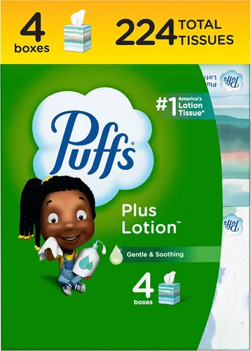 Vista 5 de Puffs Plus Lotion - Pañuelos faciales, cubo, 6 cajas (56 unidades cada una)
