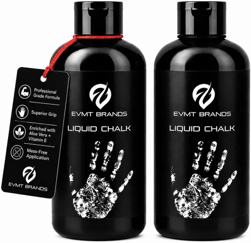 Vista 14 de EVMT Brands Liquid Chalk, Mess Free Gym Chalk for Weightlifting, Gymnastics, Rock Climbing, Dancing. Sweat Resistant and Long Lasting for Stronger