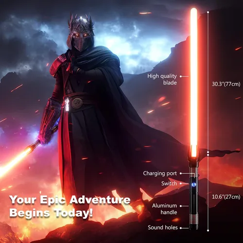Vista 6 de NSABERS Sable de luz de sable para adultos y niños, disfraz de cosplay recargable