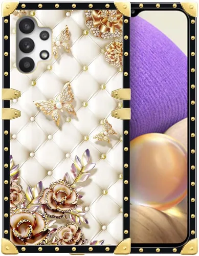 Vista 32 de Funda compatible con Samsung Galaxy A03S 4G, TPU suave de lujo y parte trasera de policarbonato duro para niñas y mujeres, funda protectora a prueba