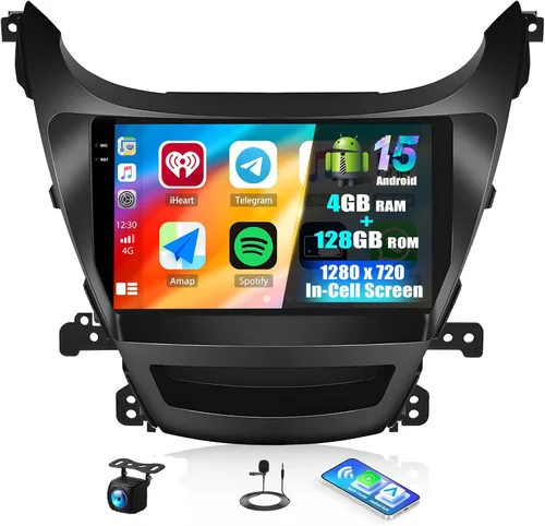 Vista 12 de [HiFi Audio] 2+64G Android Car Stereo para Hyundai Elantra 2014-2016 Wireless Apple Carplay Android Auto 9 pulgadas Pantalla táctil Navegación