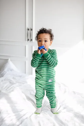 Vista 2 de VAENAIT BABY 12M-7T Kids Boys Girls Unisex Toddler Colorful StripeSimple Xmas Holiday Sleepwear Pajama 2pcs Set