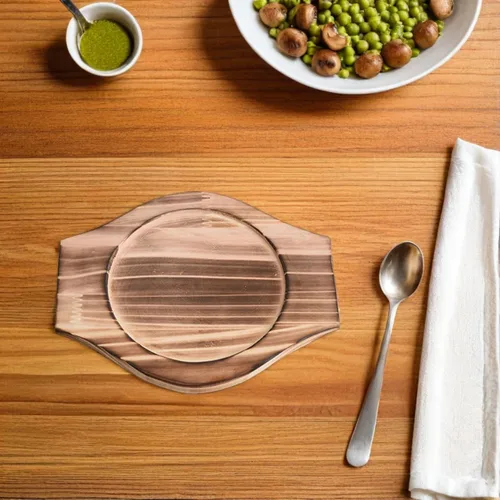 Vista 3 de Dolsot - Cuenco de piedra coreana con base de madera, 2 piezas, cuenco de bibimbap coreano, tapete de madera, olla para olla caliente