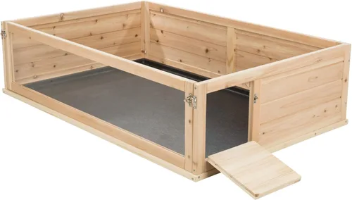 Vista 10 de Trixie Carrera de madera de interior para animales pequeños con vista, corralito para tortugas, conejillos de indias, hámsters