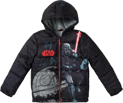 Vista 3 de STAR WARS TIE Fighter Darth Vader - Chaqueta acolchada con cremallera para niños pequeños y grandes