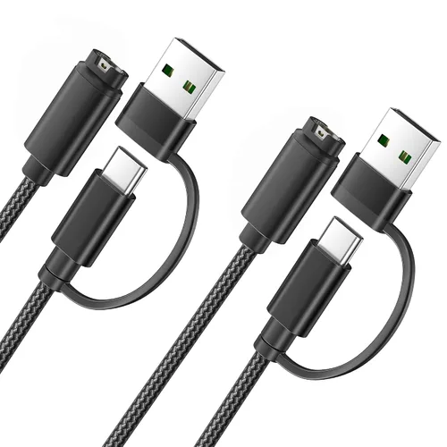 Vista 11 de Itramax - Cable de carga 2 en 1 para Garmin Watch de 4 pies, cable de alimentación de carga para Garmin Fenix 8 E 7 7X 7S 6 5 5X 5S Solar