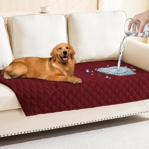 Vista 155 de Smiry Funda Impermeable para Cama de Perro Manta para Mascotas, Manta Suave y Lavable para Perros para Muebles Cama Sofá Sofá Reversible, a Cuadros