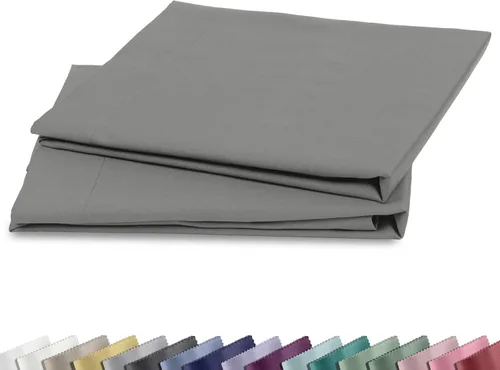 Vista 10 de California Design Den Juego de 2 fundas de almohada estándar tamaño Queen - 100% algodón, juego de 2 fundas de satén suave, se adapta a almohadas