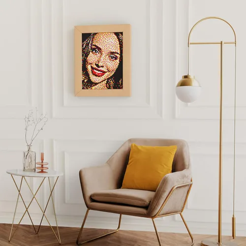 Vista 6 de Quercetti Pixel Art 4 - Kit de mosaico para selfie, convierte cualquier foto en arte de mosaico con 4800 clavijas en 6 colores y 4 tableros