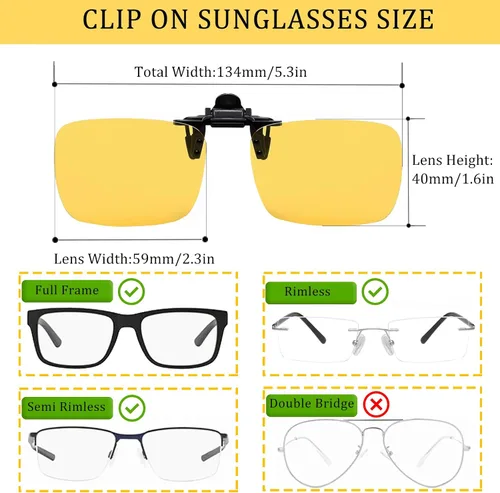 Vista 2 de Gafas de sol polarizadas con clip antirreflejos, gafas de conducción para gafas graduadas