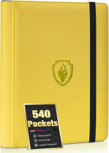 Vista 24 de Carpeta prémium de 9 bolsillos para tarjetas de 360 tarjetas, carpeta de tarjetas comerciales Fabmaker PU Sturdy Card Collection Album