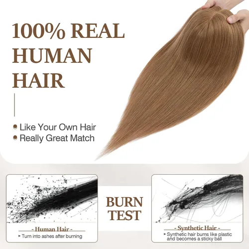 Vista 35 de Rich Choices Pelucas con topper de cabello para mujeres, cabello humano real 100% Remy, sin flequillo, para mujeres con adelgazamiento en la parte