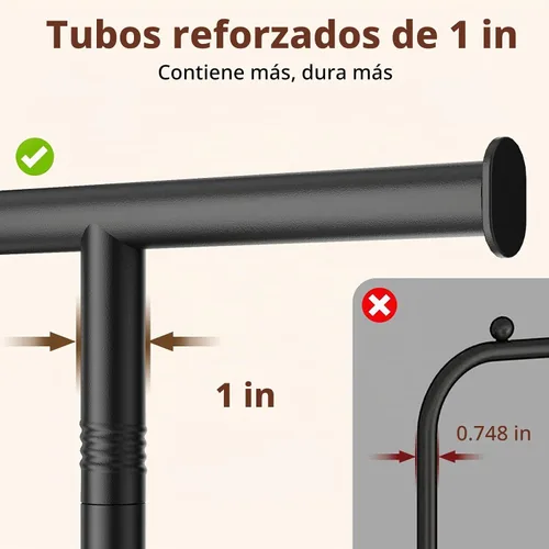 Vista 6 de HYSEYY Perchero de Ropa, Perchero de Ropa para Colgar Ropa, Perchero Rodante Resistente Perchero de Abrigos Portátil Perchero de Armario de Metal