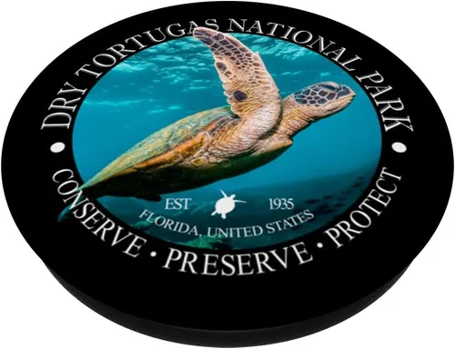 Vista 2 de Dry Tortugas National Park Florida Keys Scuba Diving Turtle PopSockets Swappable PopGrip