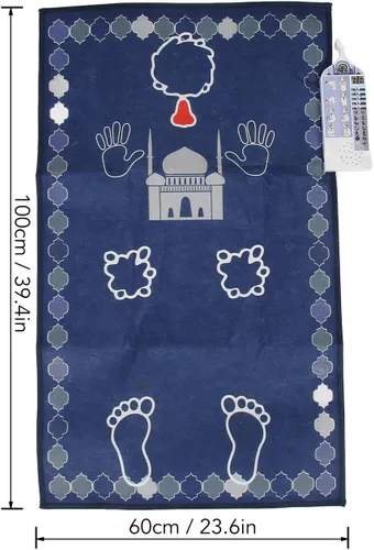 Vista 3 de Fockety Alfombra de oración musulmana inteligente, alfombra electrónica islámica para oración, alfombrilla de música para enseñanza y hablar