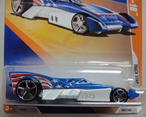 Vista 2 de Mattel HOT WHEELS 2009 Track Stars - Auto fundido a presión azul/blanco/rojo de 3 pulgadas, 11/12 unidades para niños (edades de 3 años en adelante)
