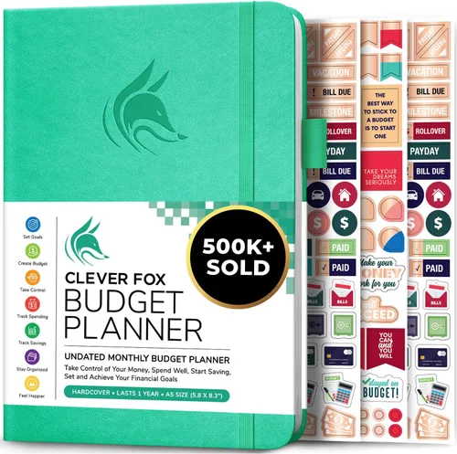 Vista 37 de Clever Fox Planificador de presupuesto de bolsillo, mini cuaderno de seguimiento de gastos. Organizador de presupuestos mensual, cuaderno
