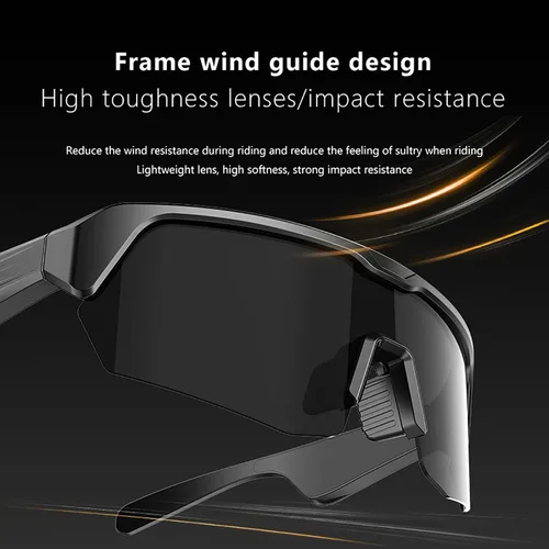 Vista 2 de Lentes inteligentes, lentes de sol polarizados Bluetooth para hombres y mujeres, gafas de seguridad con micrófono integrado y altavoces de oído