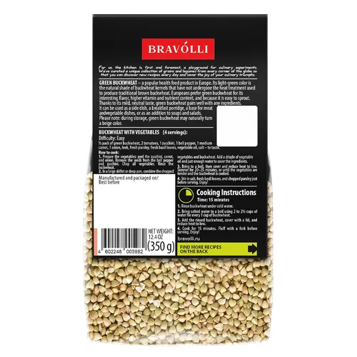 Vista 3 de Yarmarka Granos de trigo sarraceno verde crudo 12.35 oz (paquete de 2)