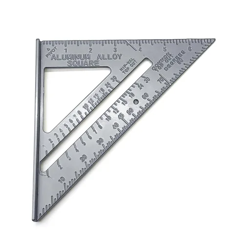 Vista 2 de Cuadrado de carpintero, cuadrado de aluminio de 7 pulgadas, triángulo de carpintero cuadrado a presión de fácil lectura, herramienta de diseño