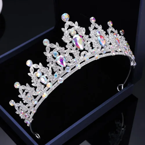 Vista 9 de Kamirola - Corona de reina y tiaras corona de princesa para mujeres y niñas, diademas de cristal para novia, princesa para bodas y fiestas (01)