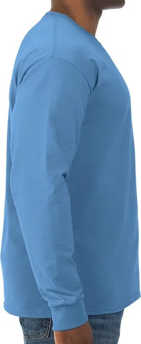 Vista 2 de Jerzees Men's Dri-Power Cotton Blend Long Sleeve Tees, Moisture Wicking, Odor Protection, UPF 30+, Sizes S-3x