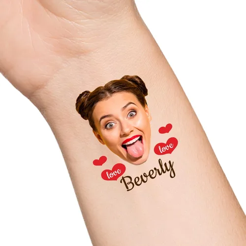 Vista 37 de Tatuajes temporales personalizados con texto de nombre, tatuaje temporal personalizado con logotipo fotográfico para adultos, parejas, mujeres
