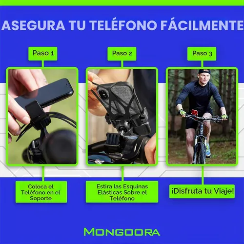Vista 6 de Soporte para teléfono celular, para bicicleta, para todo tipo de Smartphone: iPhone 7 /7+, 6 /6+, 5s, 5, Samsung Galaxy S7 /S7 Edge, S6, S5, S4