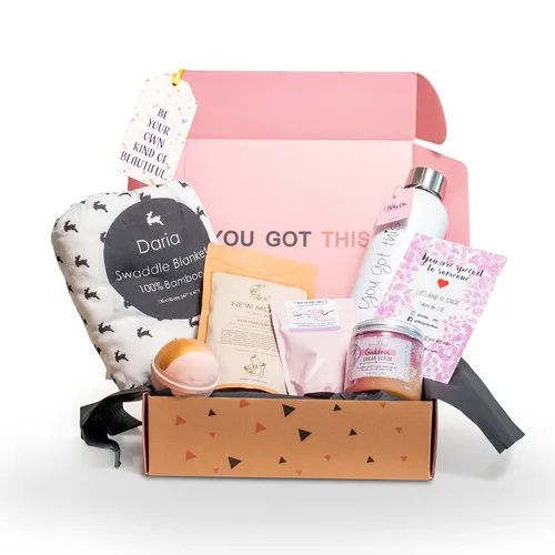 Vista 10 de Milky Chic - Caja de regalo con texto en inglés "You Got This New Mom", regalos de embarazo para madres primerizas, regalo para madres, regalos