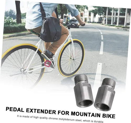 Vista 8 de VANZACK Adaptador extensor de pedal de bicicleta para bicicleta de montaña y bicicletas plegables, extensión de eje de 0.787 in, herramienta